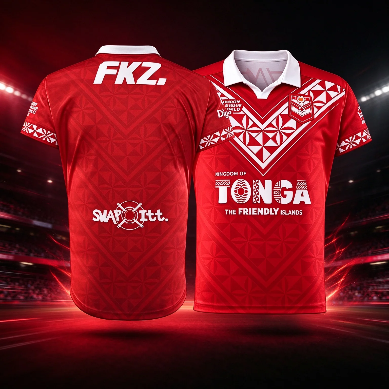 26/27 New Arrivals Matima Tonga Rugby Union Home Adult Men's JerseyY2K Large Breathable Speed Drying Daily Training T-shirt