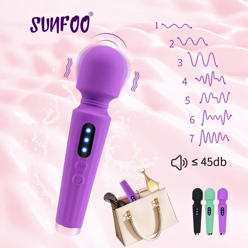 SUNFOO-wirless AV Rod للنساء ، الاستمناء الأنثوي ، عصا avv قوية للغاية ، الاستمناء الأنثوي اللطيف ، عصا التدليك ، منتج للبالغين ، هزاز AV