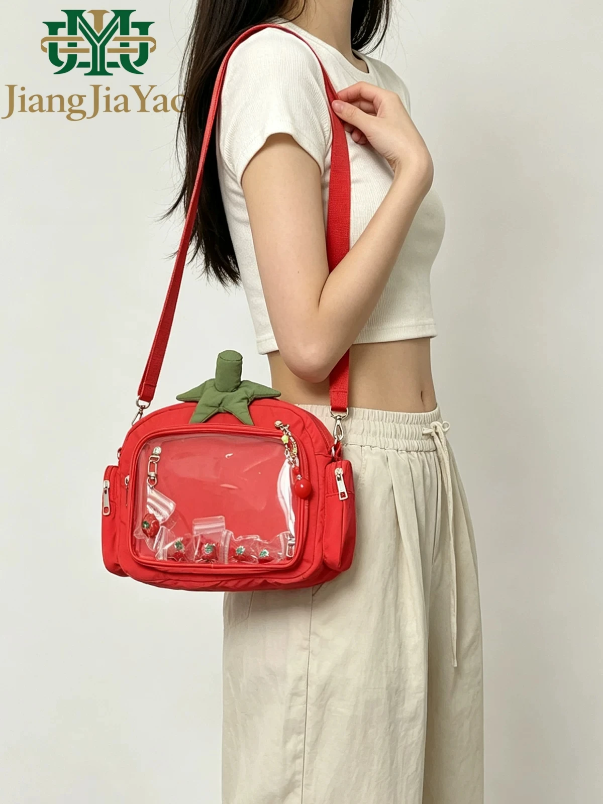 Original Unisex Tomato Shaped Pain Bag Lightweight Simple Red Backpack Lovely Crossbody Bag Cute Multi Pain Layer Bag Itabag