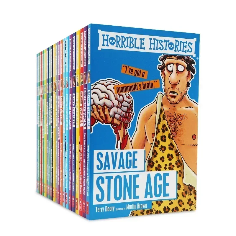 Books of20 Volumes English Original HorribleHistoriesBlood-Curdling/Horrible History Set Beautiful Package Story Books for Child