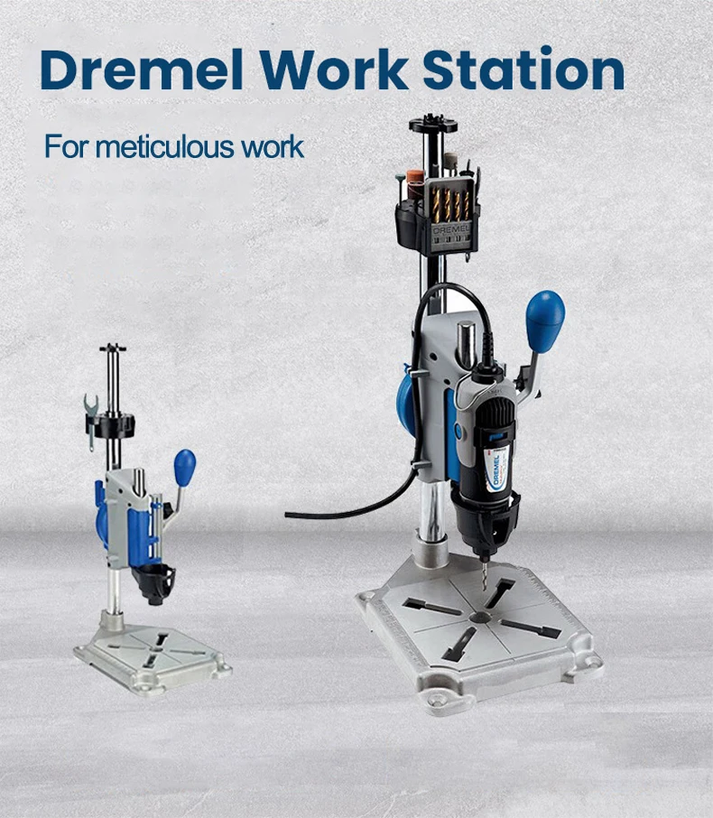 Dremel 2 In 1 Drill Machine Table Drilling Machine Flex Shaft Clamping Rack Work Station Vise Bench for Electric Rotary Tool