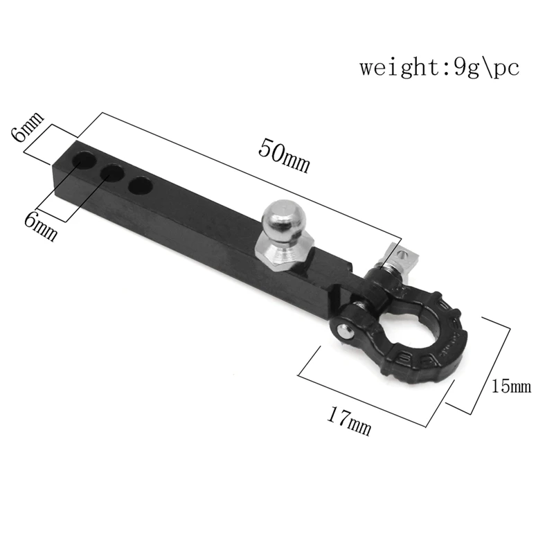 Metal Trailer Tow Hook For 1/10 RC Crawler TRX4 TRX-6 Axial SCX10 90046 Redcat Upgrade Parts