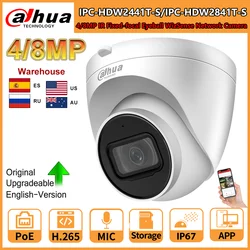 Fotocamera Dahua 8MP 4K IR PoE IPC-HDW2841T-S 4MP IPC-HDW2441T-S microfono integrato Slot per scheda SD veicolo rilevamento umano WizSense