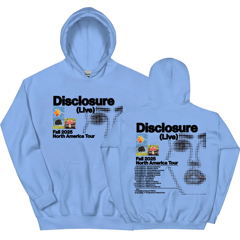

Disclosure Fall 2025 North American Tour Hoodies Long Sleeve Fashion Hooded Sweatshirts Casual Hip Hop Unisex Streetwear Print