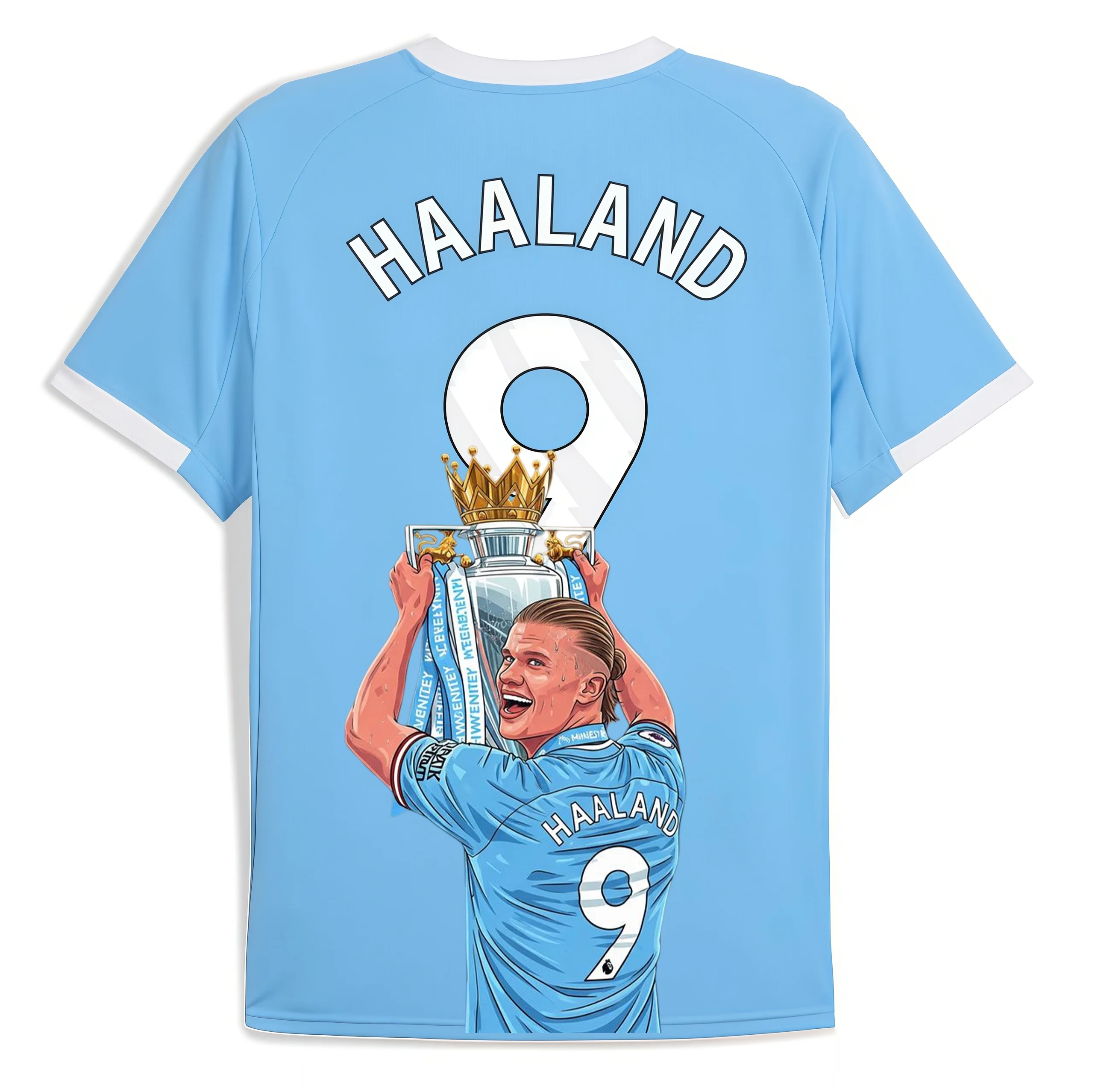 Haaland Trendy Commemoration 3D Printed Soccer Short Sleeve T-Shirt-Fan Must-Have,For Adults&Kids,Comfortable&Breathable