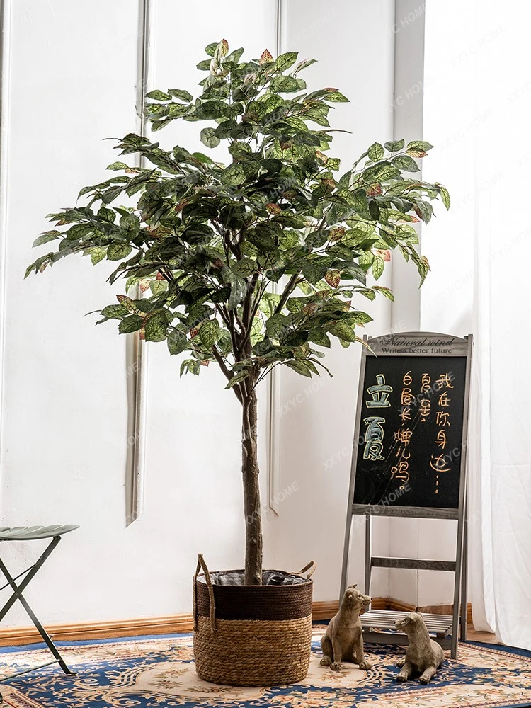 Artificial Bodhi Tree Fake Trees Indoor Shop Bionic Landscape Green Plant Floor Decoration Potted Plant