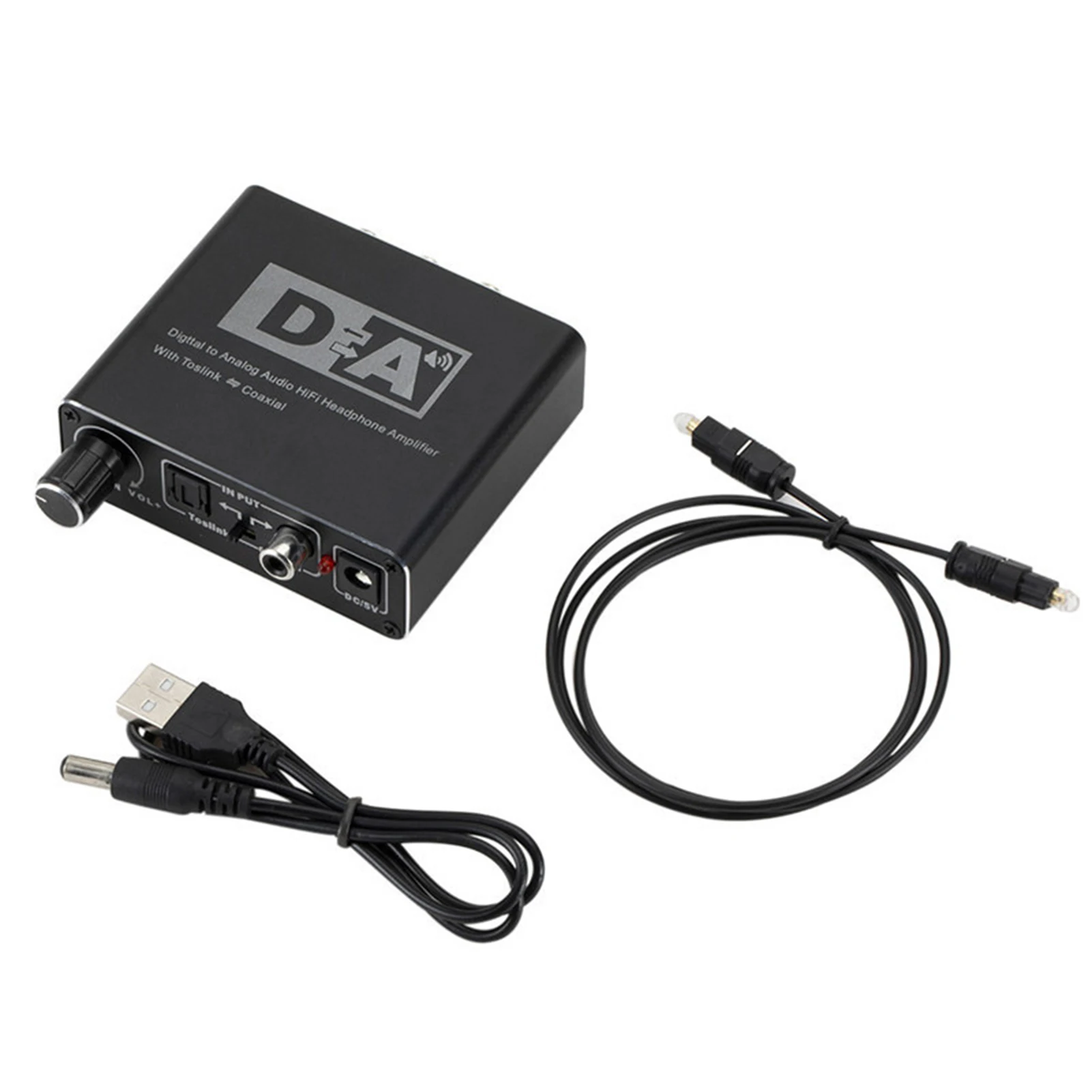 Digital to Analog Converter 5.1 Channel Audio Separation 3.5mm Headphone with Adjustment