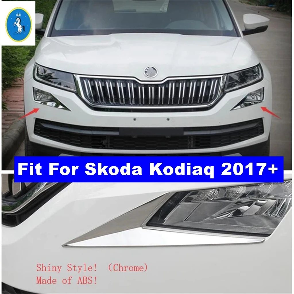 

Car Accessories Front Bumper Fog Lights Foglight Lamps Eyelid Eyebrow Cover Trim For Skoda Kodiaq 2017 - 2023 Exterior Modified