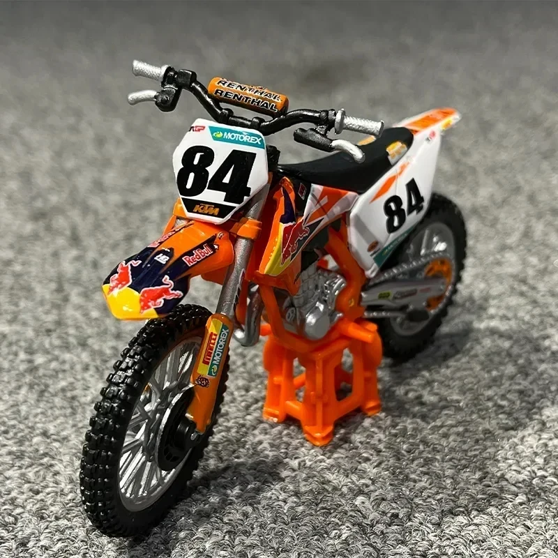 Instock Bburago 1:18 2018 KTM 450 SX-F Factory Edition Red Bull Dirt Bike Alloy Luxury Vehicl Diecast Model Toys Gift For Kid