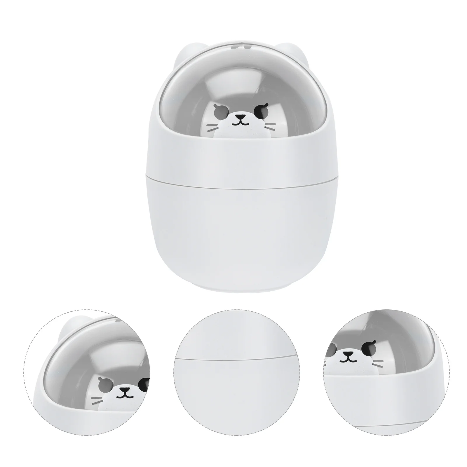 1Pcs Flip Lid Mini Desktop Trash Can Animal Design Small Desktop Garbage Bin Plastic Waste Container for Office Bathroom Table