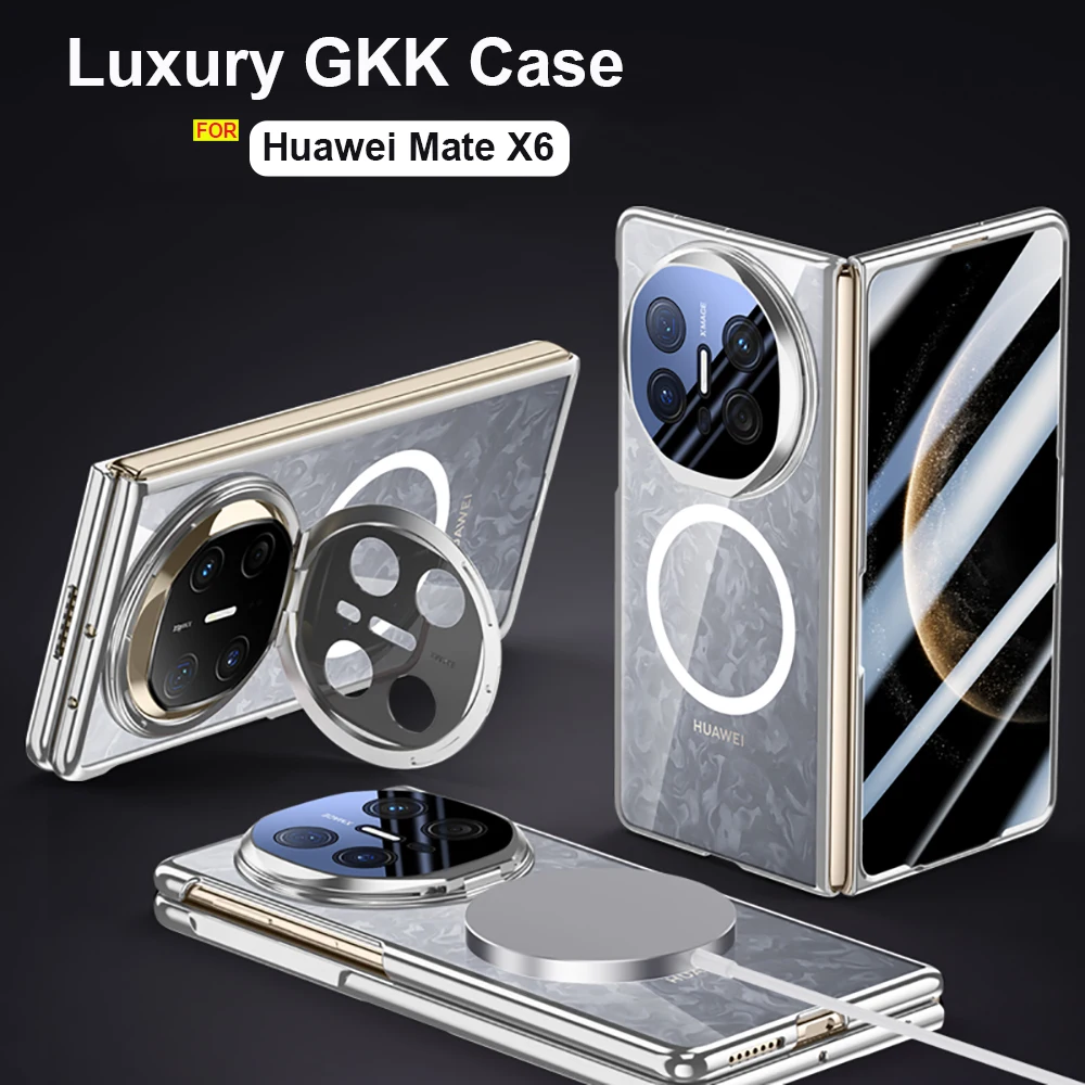

Luxury Magnetic Stand Folded Case for Huawei Mate X6 Can magsafe charge Cover Shockproof capas skin Funda with screen protector