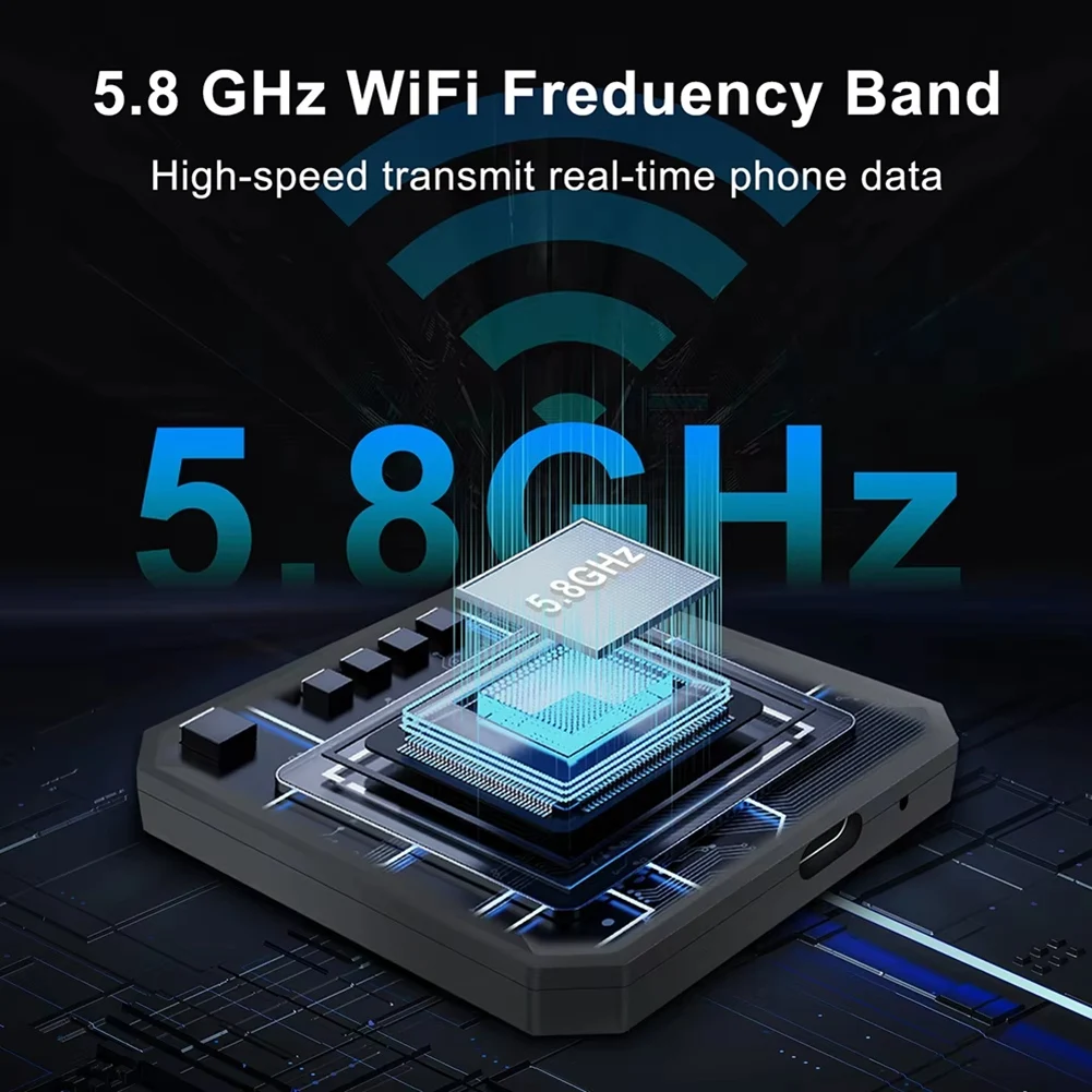 A07I 2-in-1 Bedraad naar Draadloze CarPlay Android Auto Adapter voor Auto Stereo Plug en Play Bluetooth 5.0 AI Box 5.8GHz WiFi