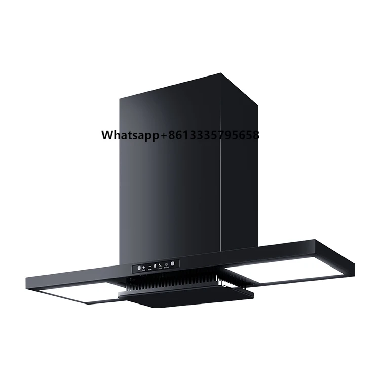 

European Style High Performance Low Noise Top Suction Range Hood Black Family Kitchen Hood 210W
