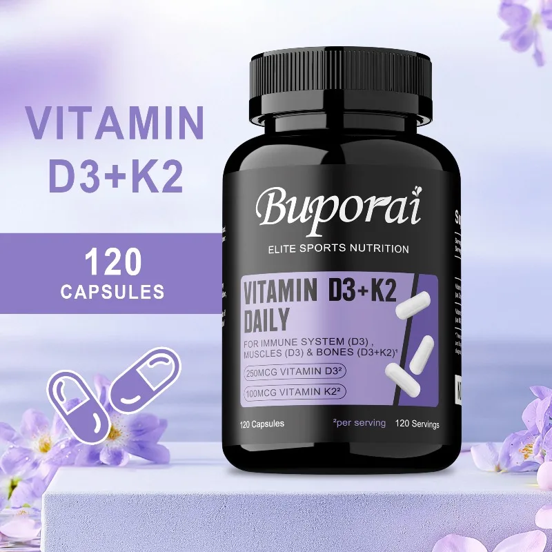 

Vitamin D3 + K2 Daily Supplement - Highly Absorbed Calcium,Muscle Strength,Supports Bone and Joint Health,Enhances Immune System