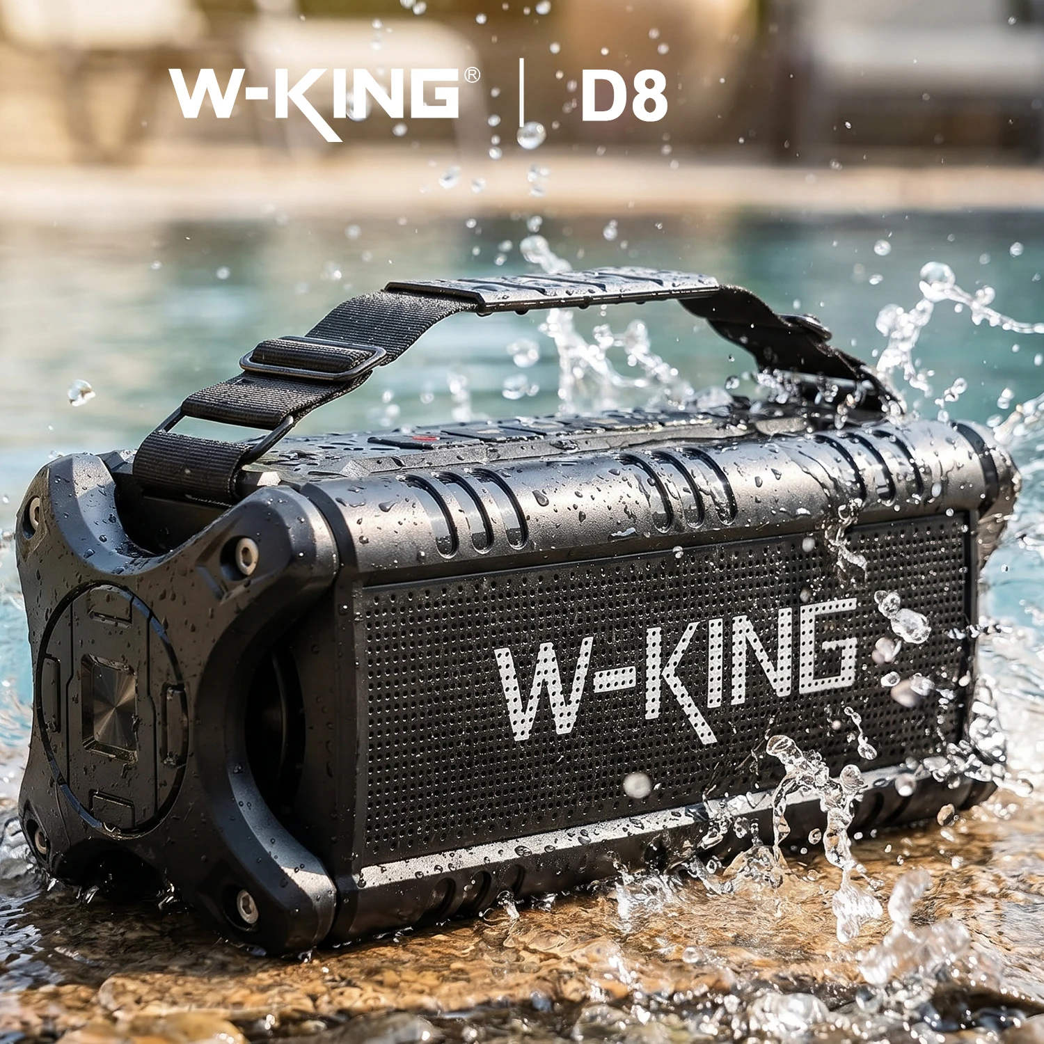 W-KING D8 90W Max Bluetooth Speaker IPX6 Waterproof Portable Speakers Wireless 50W Deep Bass Home/Party/Camping/Beach/Outdoor