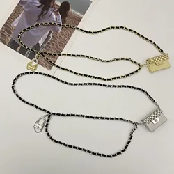 Women's new elegant chain decorative metal waist bag