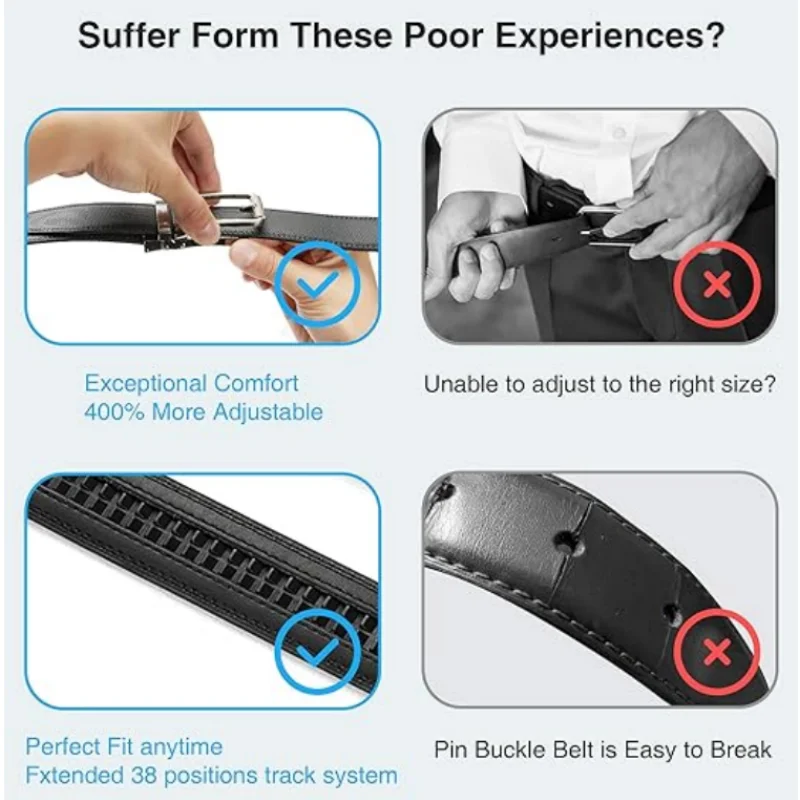 حزام OYIFAN للرجال عالي الجودة من الجلد الطبيعي، أحزمة أوتوماتيكية قابلة للتعديل للرجال، حزام أعمال للرجال