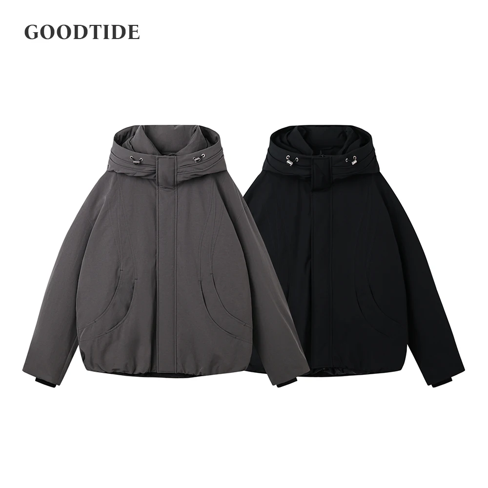 

Fashion Men's 90 White Duck Down Hooded Down Jacket 2025 Winter New Loose Windproof Warm Top Jacket