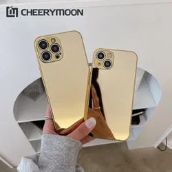 Hot Luxry Galvaniseren Zilver Goud Spiegel Case Voor iPhone 16 15 14 13 12 11 Pro Max 15Pro 14Pro Plus 15Promax Protector Cover