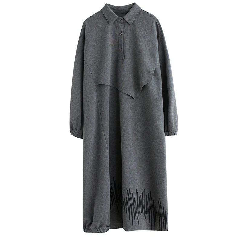 Faionable outono inverno colarinho dr solto plus size saia longa camada base ao ar livre usar casual camisola dr