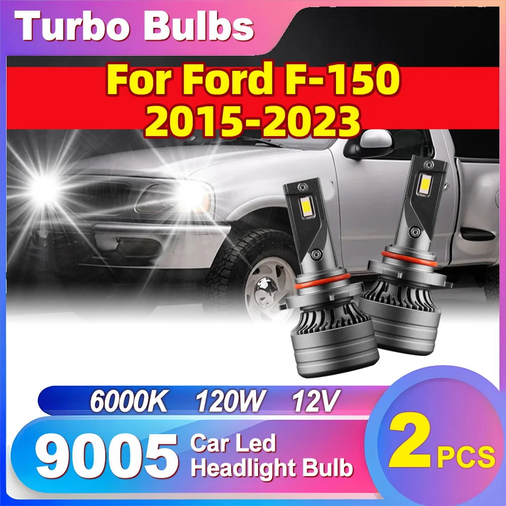 

2PCS 6000K White 9005 Auto Lamps 120W High Power Canbus Error Plug And Play LED Headlight Turbo Bulbs For Ford F-150 2015-2023