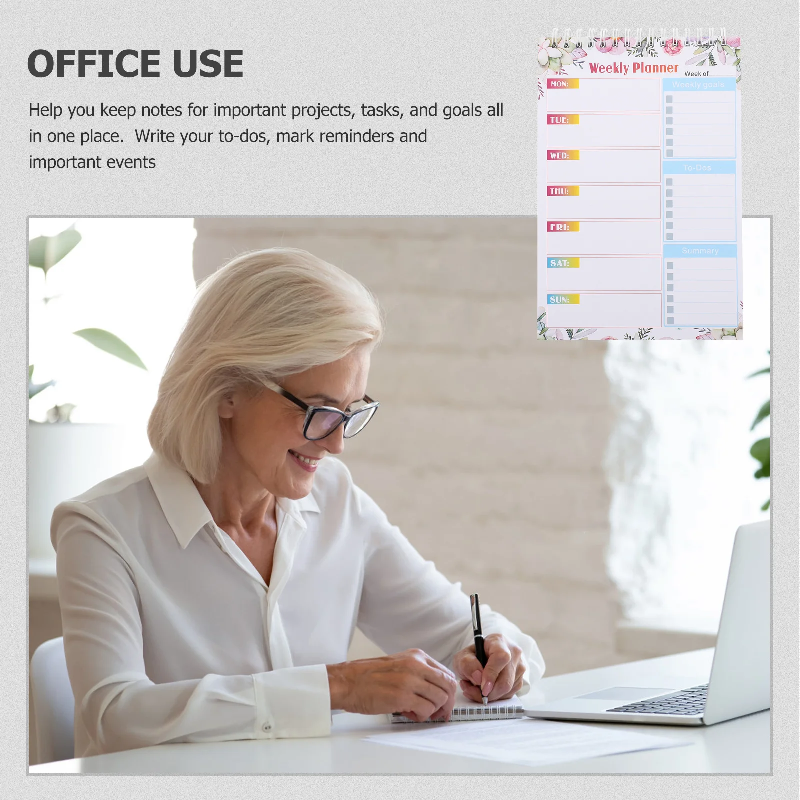 

Daily Spiral Planner Notepad Undated Thick Page Writing Pad for Tasks Goals Schedules Organizing Work School Projects Portable