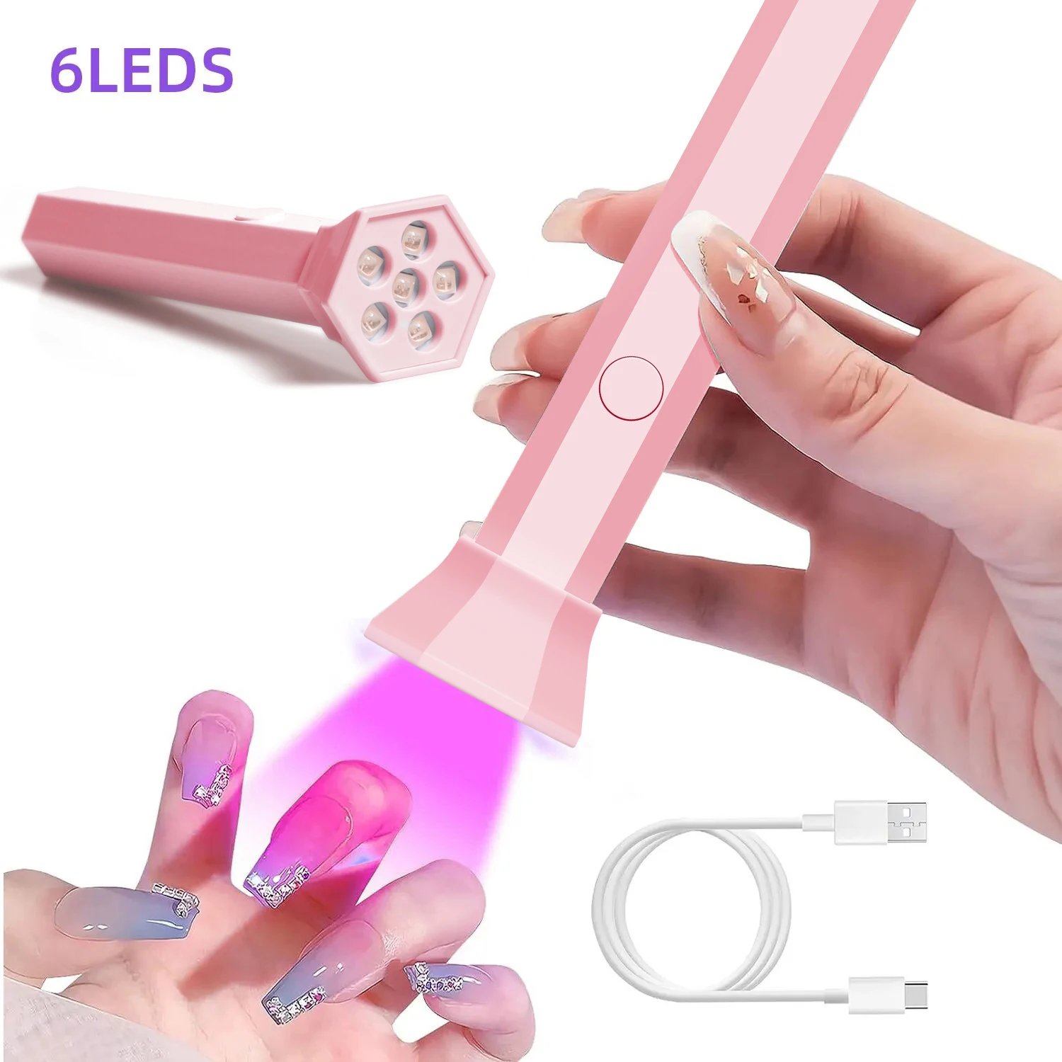 Lampe UV LED portable pour séchage rapide des ongles, batterie incluse, rechargeable, pour tous les gels à ongles, utilisation à domicile
