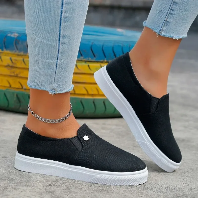 2024 Womens Loafers Casual Shoes for Women Street Comfortable Wear-resistant Women Vulcanized Shoes Walking Zapatillas De Mujer