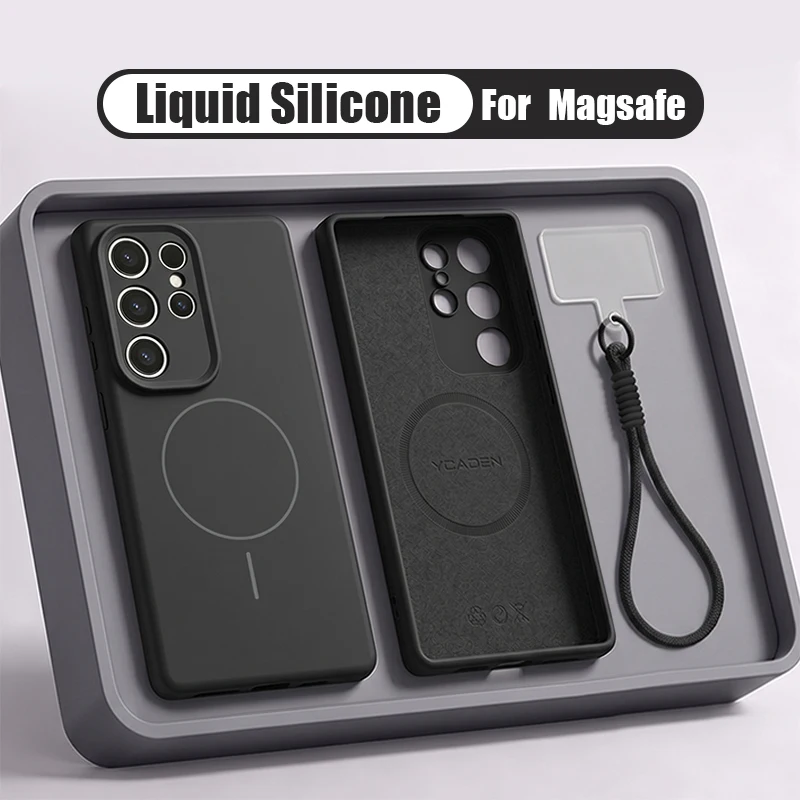 Liquid Silicone Magnetic Lanyard Phone Case For Samsung Galaxy S26 S25 S24 S23 S22 Ultra S26 Plus For Magsafe Shockproof Cover - view 3