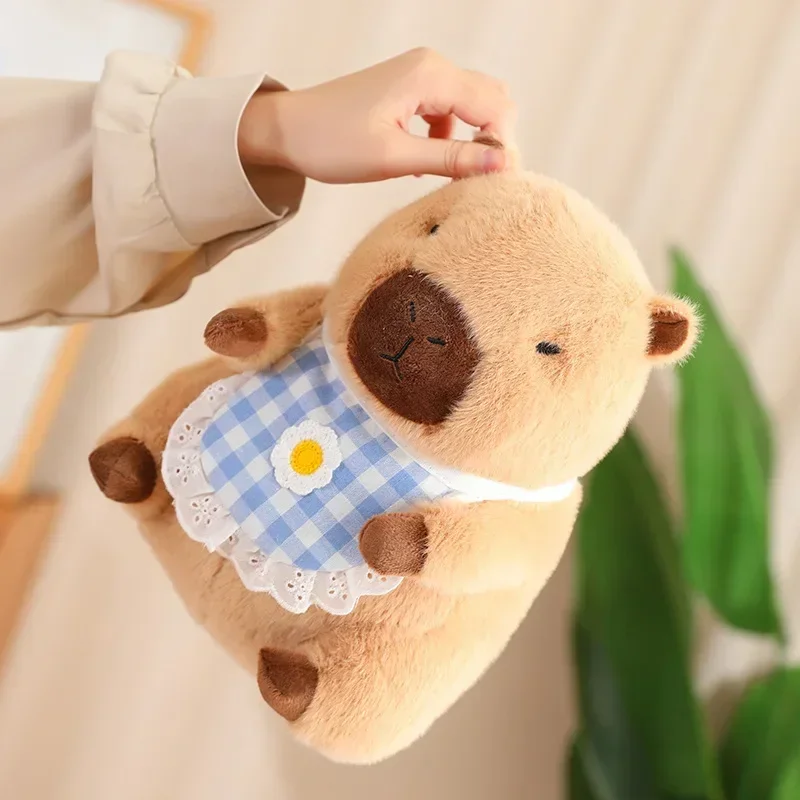 30/40cm Capybara Doll Plush Toy Stuffed Brown Aquatic Animal Yellow Blue Pink Apron Dressed Cartoon Animal Plushie Kids Gift