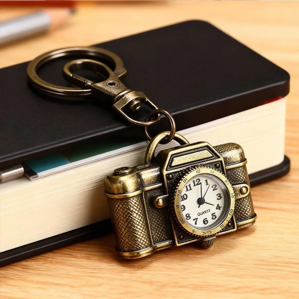 Key Holder Vintage Design Pocket Watch Quartz Movement Retro Creative Quartz Watch Lightweight Durable Key Ring Bag Pendant