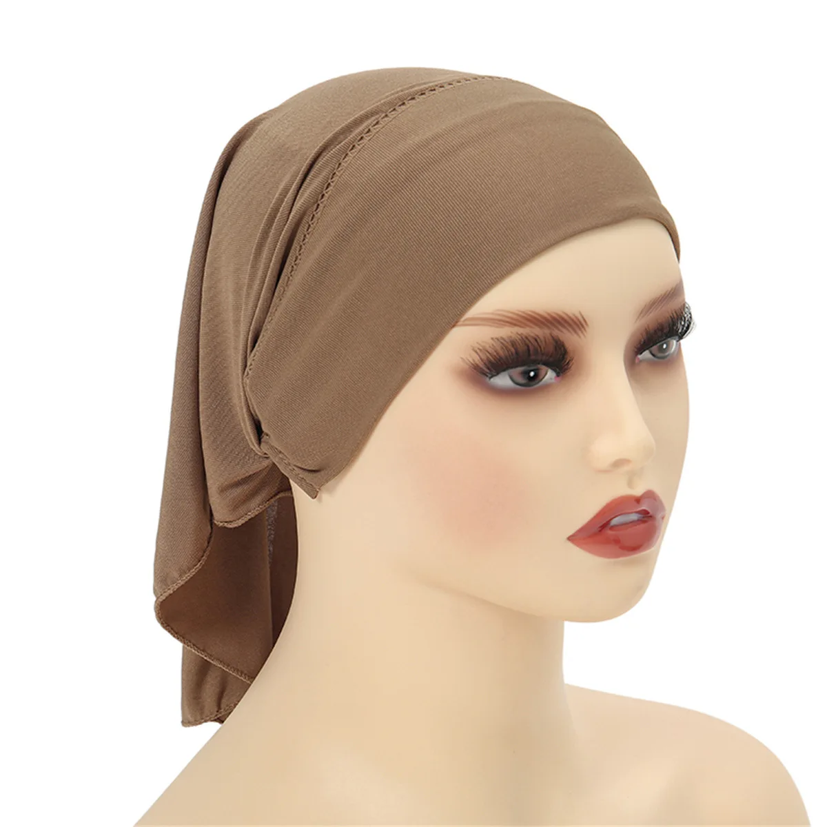 

New Soft Modal Muslim Turban Hat Inner Hijab Caps Islamic Underscarf Bonnet India Hats Female Headwrap Turbante Muje