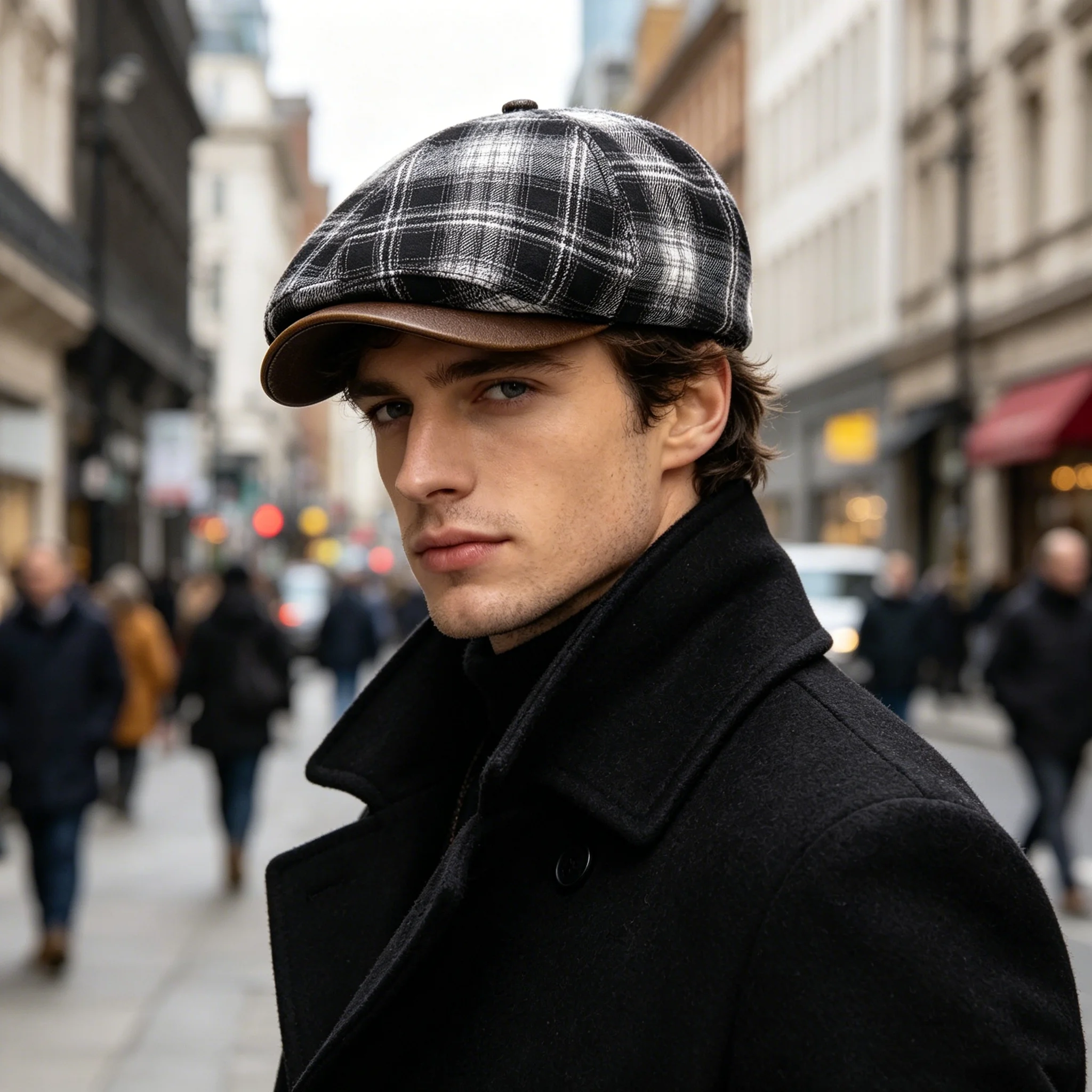 boina-octogonal-xadrez-retro-masculina-corpo-do-chapeu-em-xadrez-multicolorido-nas-cores-preto-branco-marrom-e-branco-marrom-aba-e-botao-superior-em-couro-marrom-adequada-para-combinar-com-casacos-e-sobretudos-de-outono-e-inverno-chapeu-estilo-cavalheiro-britanico