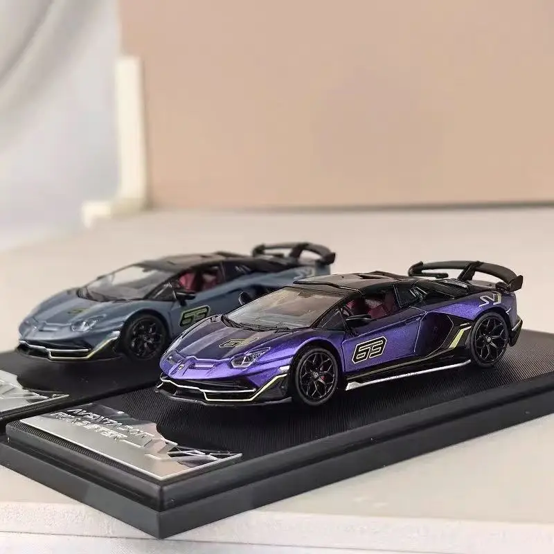 

В наличии 1:64 Lamborghini Aventador svj, литая под давлением модель автомобиля из сплава, подарочная игрушка для мальчика, коллекционное украшение для взрослых.
