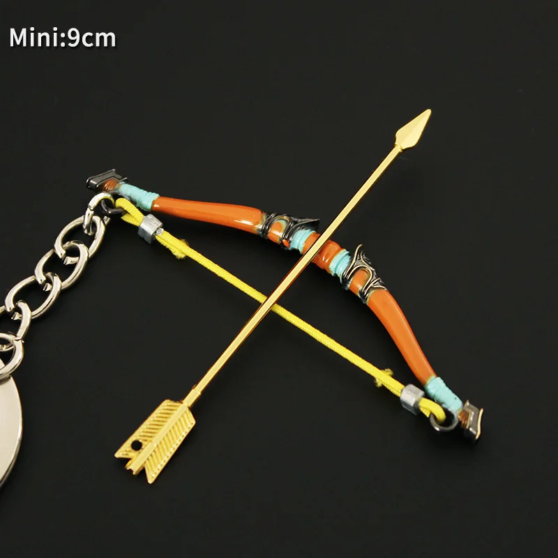 

The Hyrule Fantasy Zelda Keychain Traveler's Bow Link 9cm Metal Key chain Tears of The Kingdom Sword Weapons Model Gifts Toys