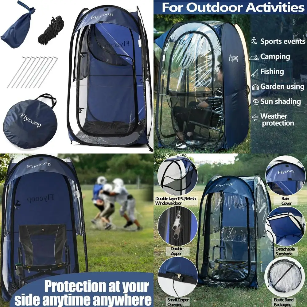 

1-Person Portable Outdoor Shelter Tent for Protection Against Wind, Rain, and Cold in Sports, Camping, and Hiking