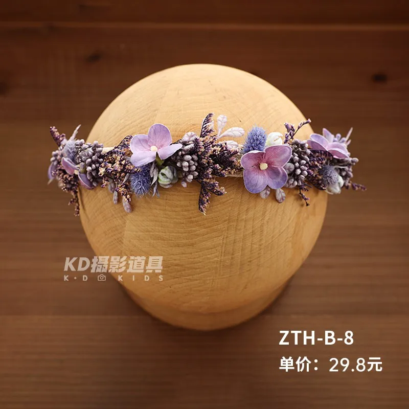 Children's Photography Props for Taking Photos with Real Flower Heads, Artificial Hair Accessories, Handmade Headwear for Infants, Babies, and Newborns