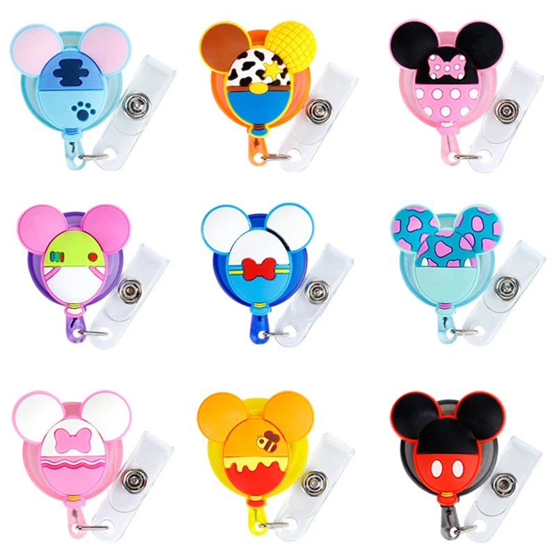 Candy Color Cartoon Cute Silicone Credit Card Holder Women Men Kid Student  Retractable Badge Reel ID Name Bus Card Badge Holder