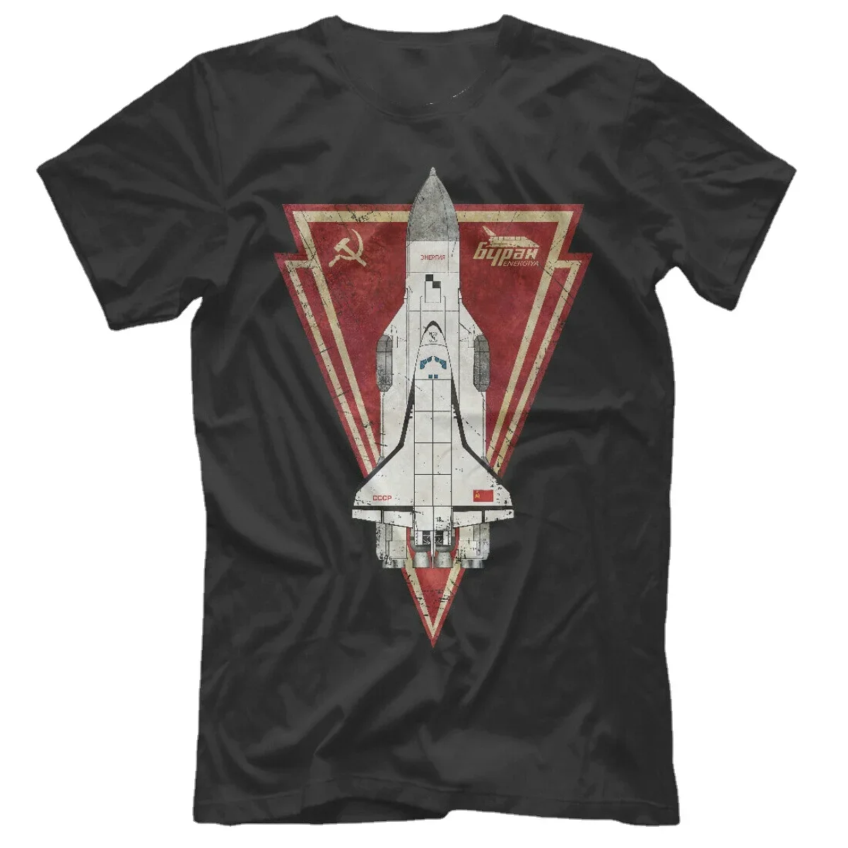 

Soviet Space Programm Poster Russia Buran Spacecraft T-Shirt 100% Cotton O-Neck Short Sleeve Summer Casual Mens T-shirt