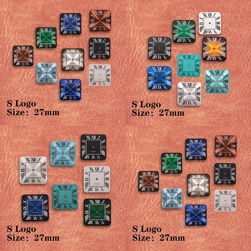 27mm S Logo Roman Square dial 3 o'clock or 6 o'clock calendar No calendar Fit NH35 Movement Watch Modification Accessories ﻿ ﻿