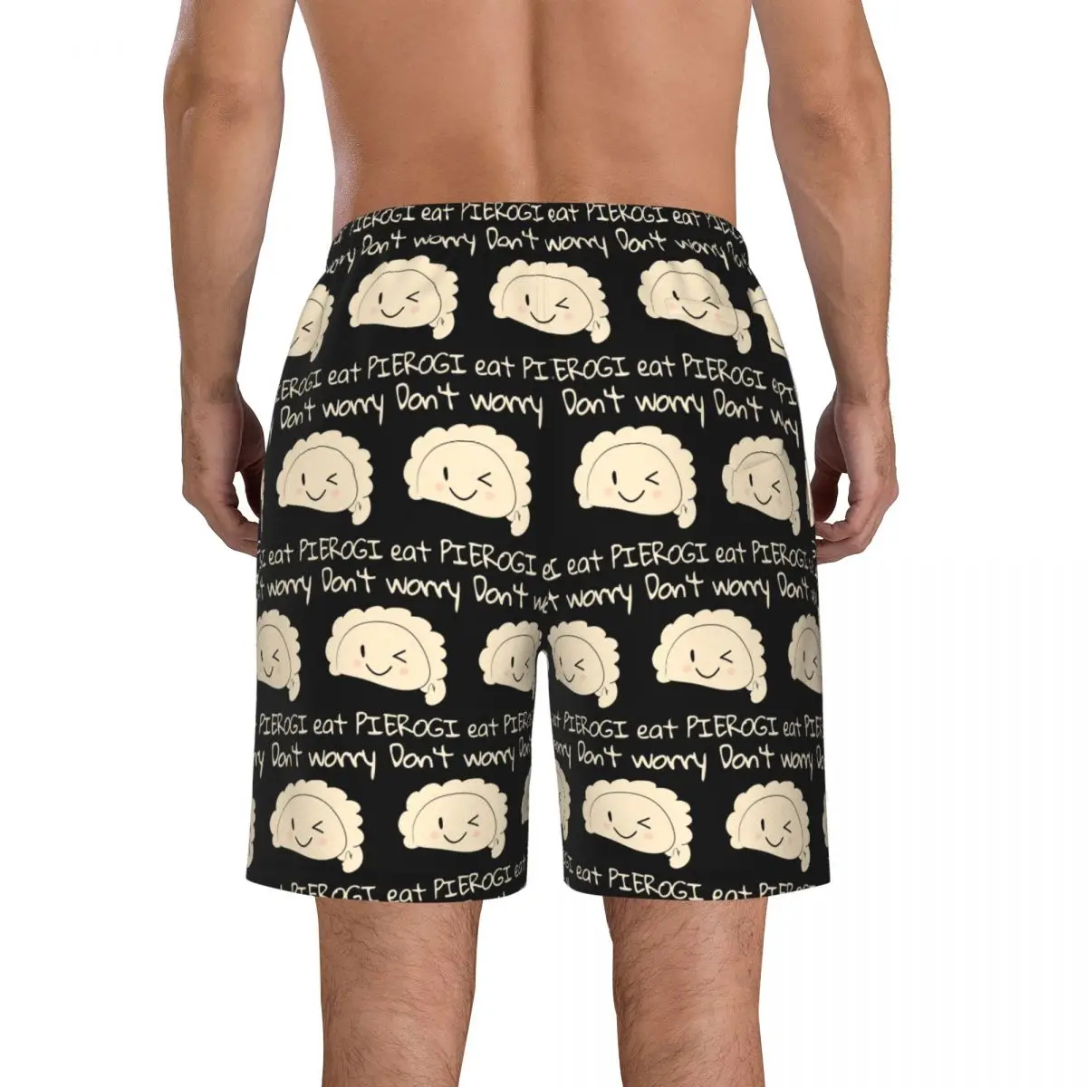 Don't Worry Eat PIEROGI Trunks Beach Board Shorts Casual Quick Dry Swim Summer Men Pants