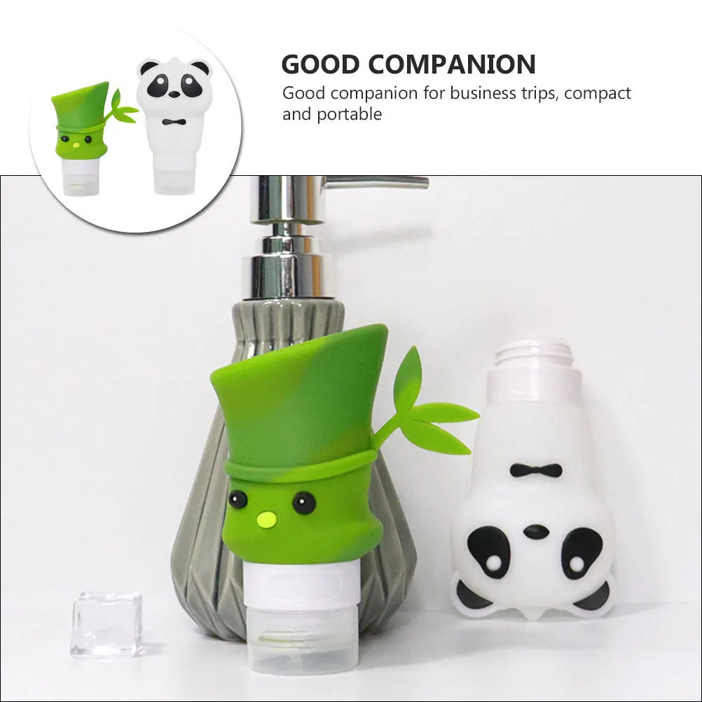 

2Pcs Silicone Travel Makeup Bottle Refillable Leak Proof Portable Subpackaging Bottle for Lotion Shampoo Shower Gel Storage