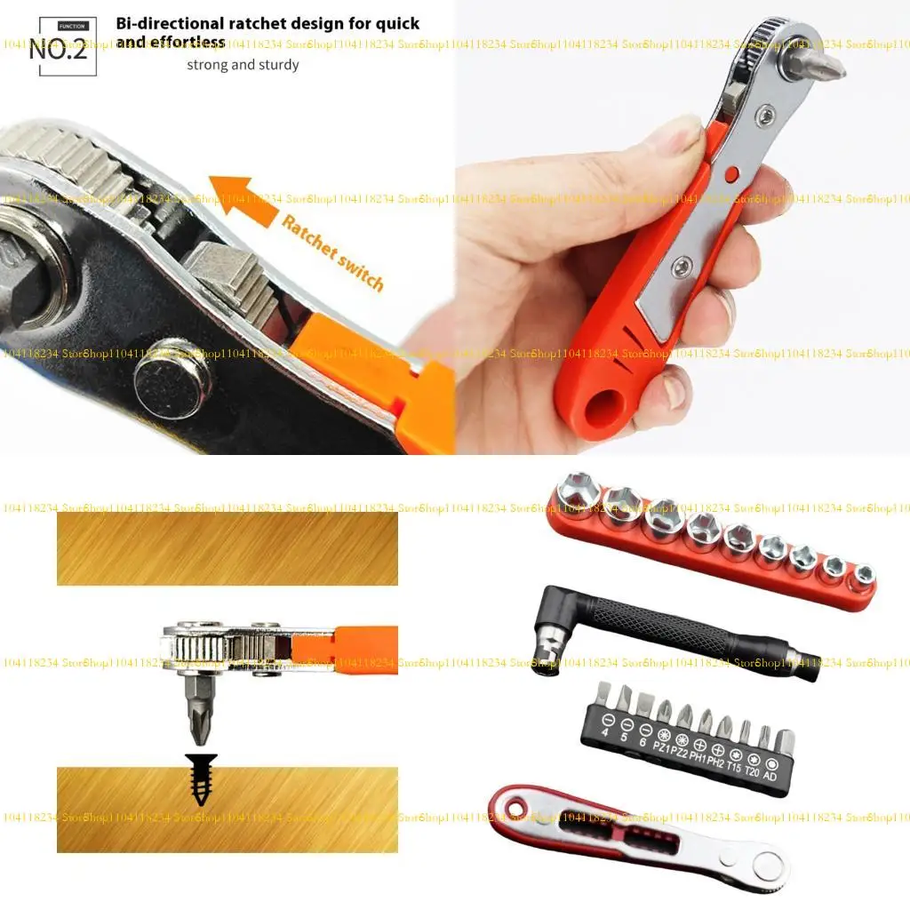 

P9FB Mini Ratchet Screwdriver 36 Tooth with L Socket Wrench Set