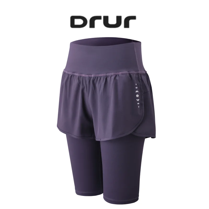 

DRUR Yoga Shorts Women Summer Five-Quarter Athletic Shorts Elastic Waist Running Workout Short Leggings For Ladies Sport Shorts