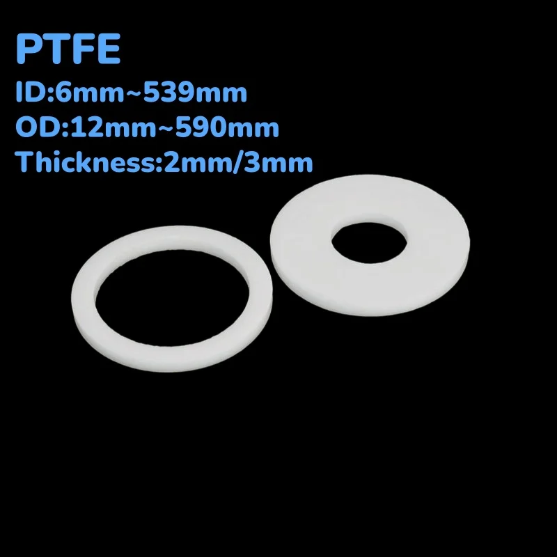 PTFE Gasket Flange Flat Washer Resistant To High&Low Temperature Anti-aging White Sealing Gasket