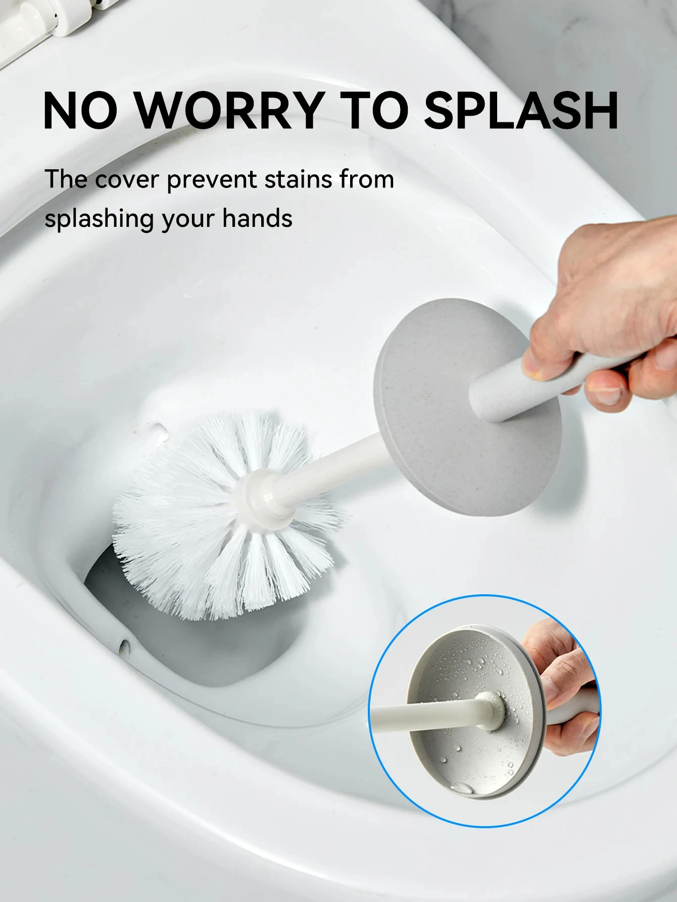 Plastic Toilet Brush With Standing Base Long Handle Toilet Cleaning Brush For WC Bathroom Accessories Cleaning Tools view 5