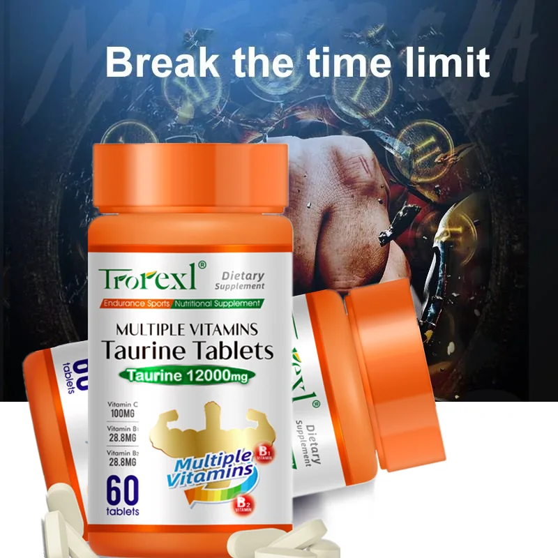 أقراص التورين متعددة الفيتامينات من تريكس، مكملات القوة البدنية، تعزيز الطاقة، مضاد للتعب