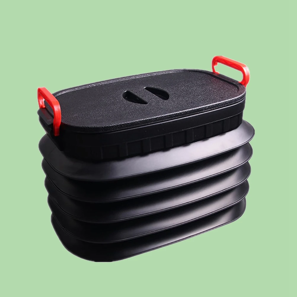 

18L Foldable Plastic Trunk Organizer Box Portable Storage Container Car Water Bucket Leakproof Space Saving Black