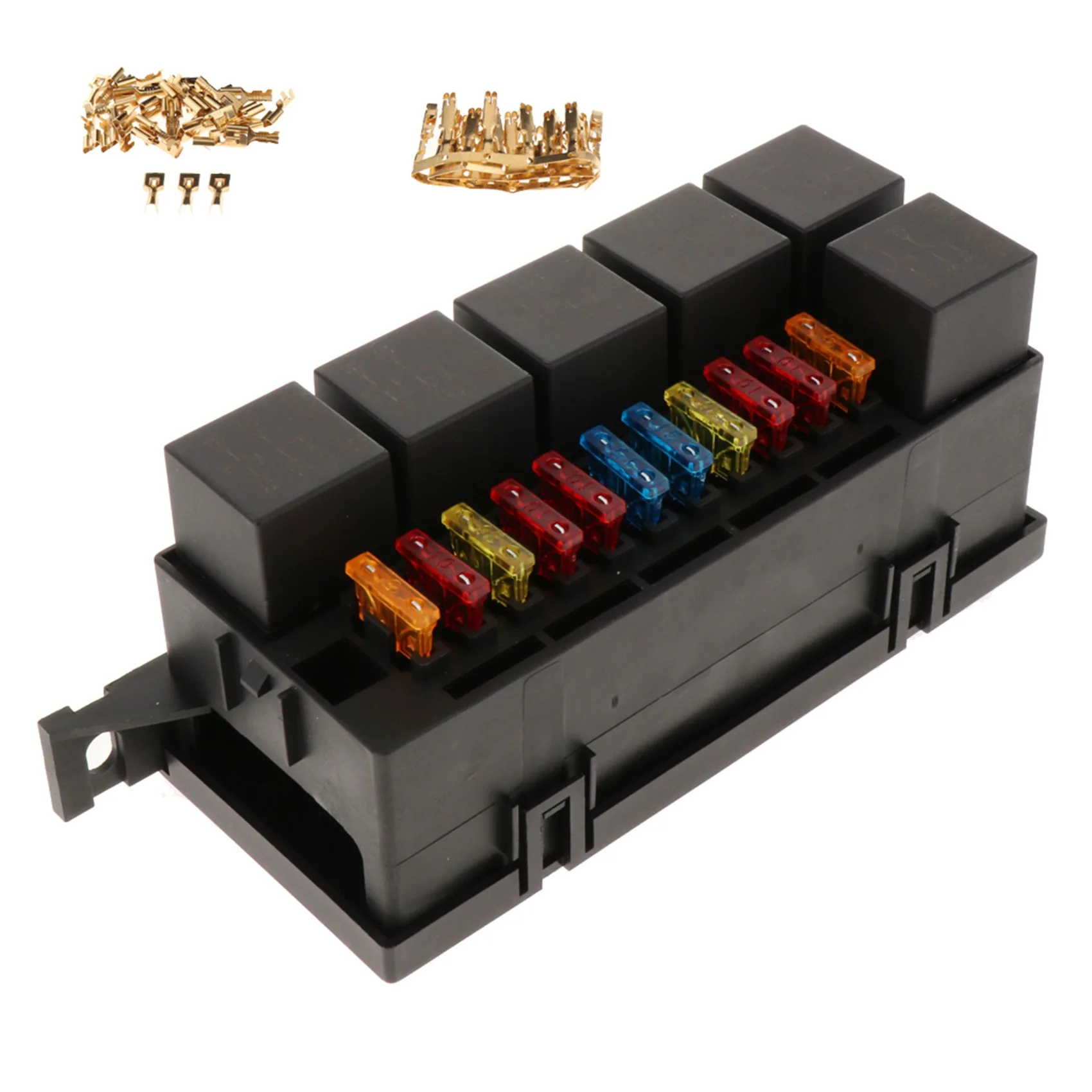 Car 11 Way Fuse Holder Relay Box with Terminals Relays Waterproof Connectors Fuse Relay