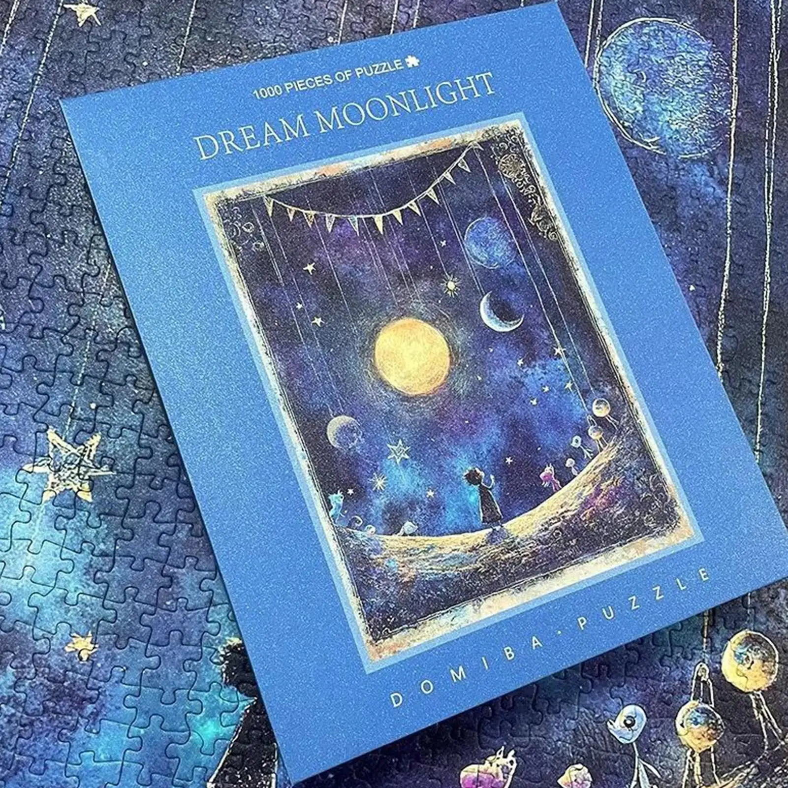 لغز السماء المرصعة بالنجوم 27.5 × 20 بوصة 1000 قطعة ديكور منزلي رومانسي مجموعة ألغاز لامعة للأطفال والكبار مكاتب العمل العائلية والمدرسة #1